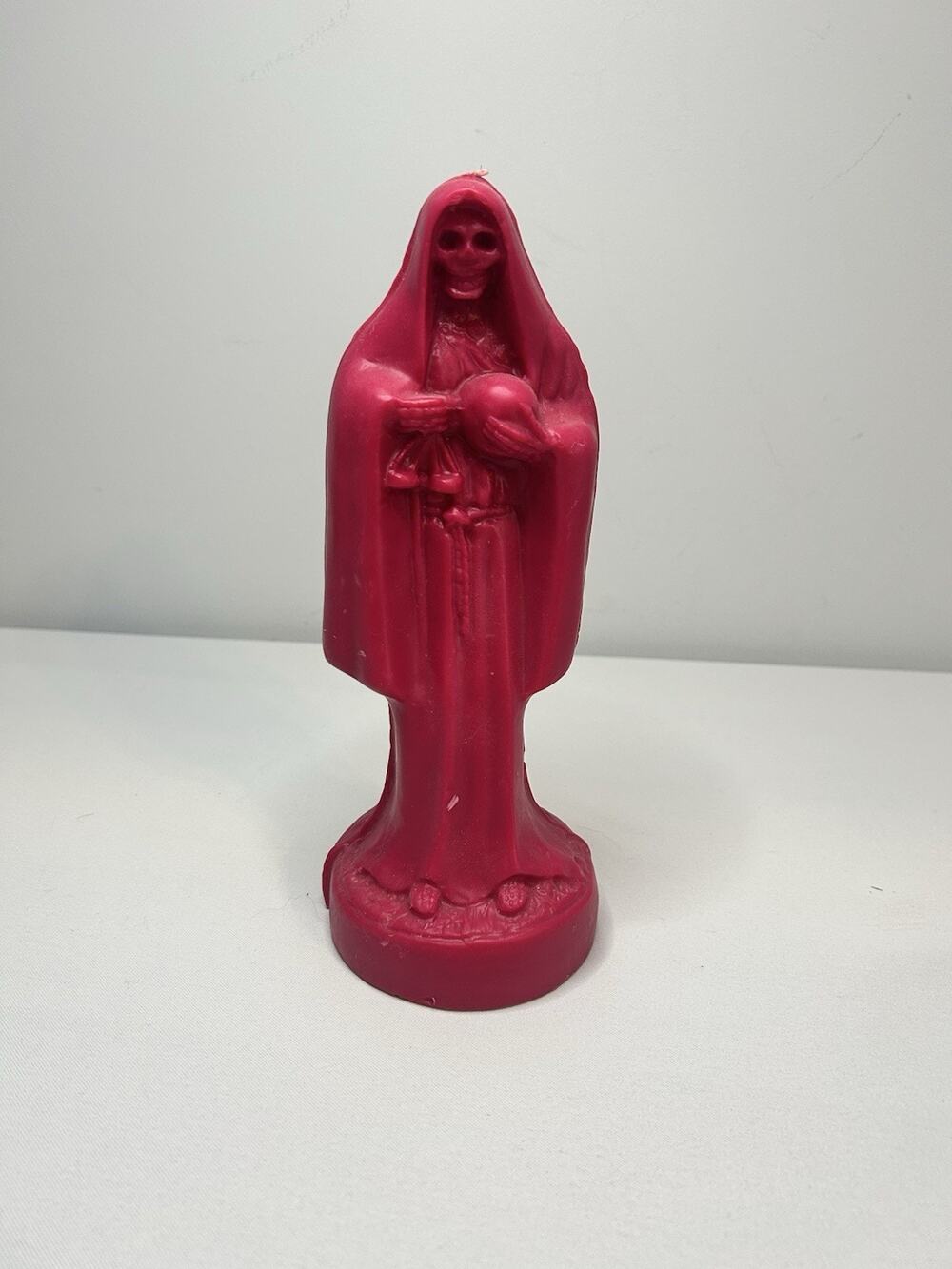 Red Santa Muerte Devotional Candle Statue Unused Folk Catholic Altar Figure